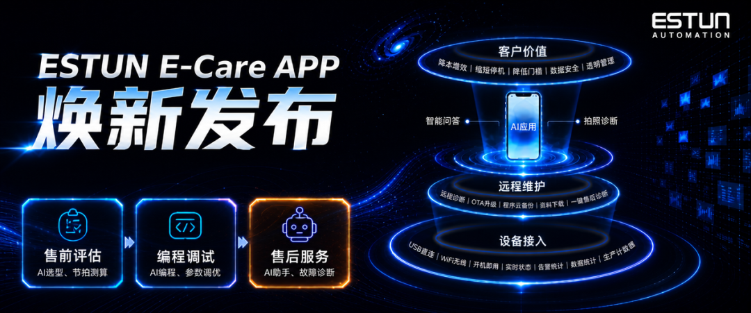 ESTUN E-Care APP焕新发布｜AI全链路赋能，运维更省心，管理更高效